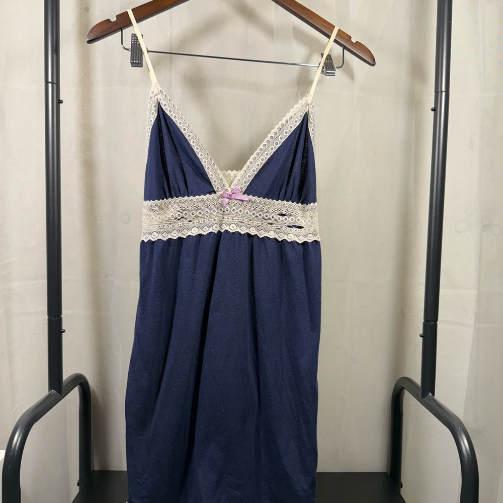 Gilligan & O'Malley Navy Chemise with Cream Lace
